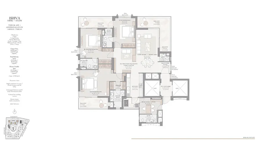 TARC ISHVA 4 BHK Floor Plan